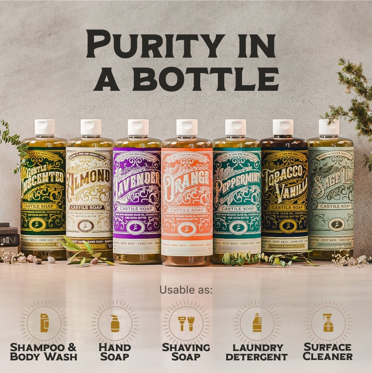 Unscented Castile Soap - VitalNest