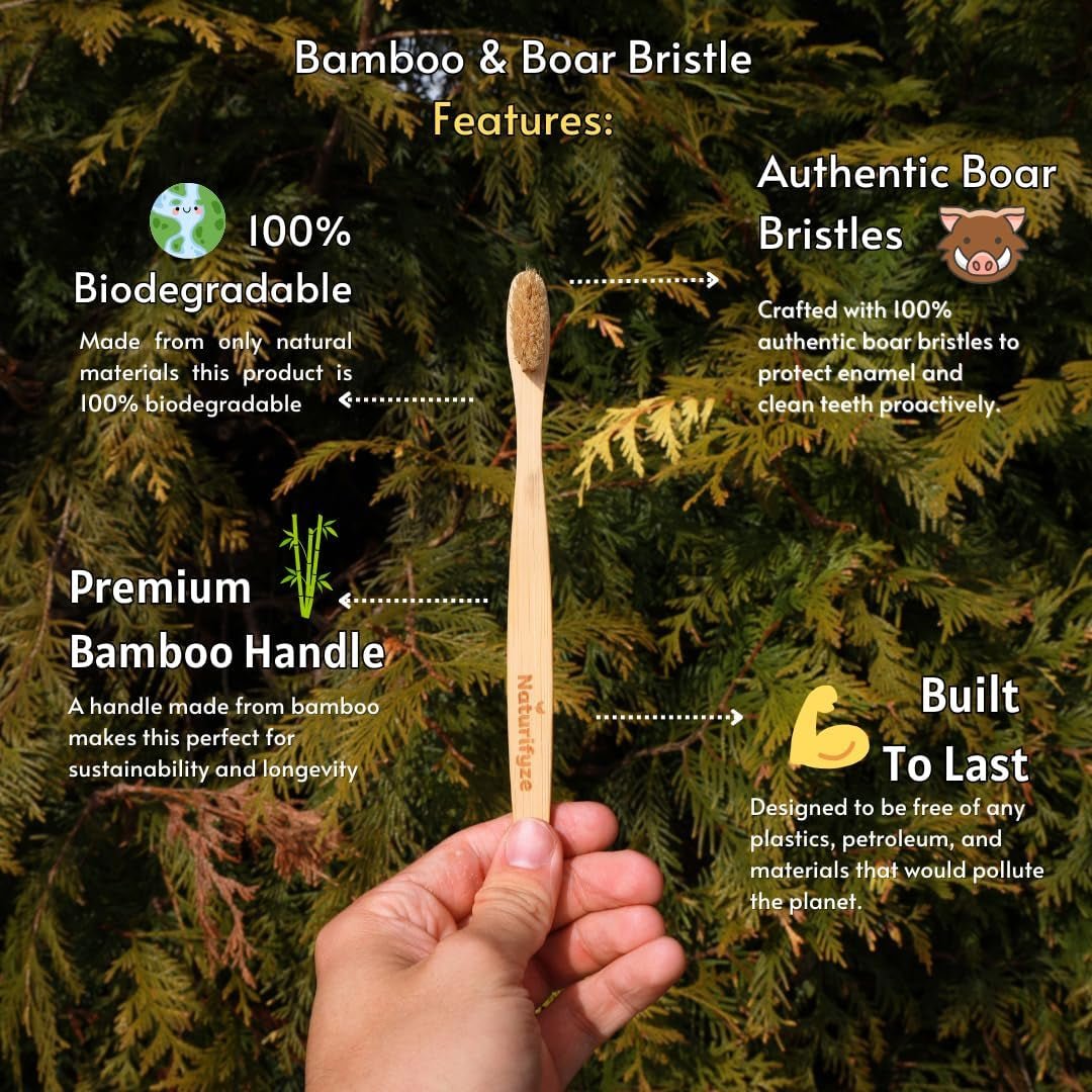 Boar Bristle Bamboo Toothbrush - VitalNest