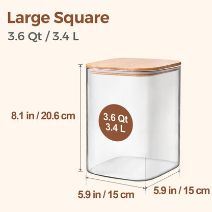 3.6 Qt Glass Food Storage - VitalNest