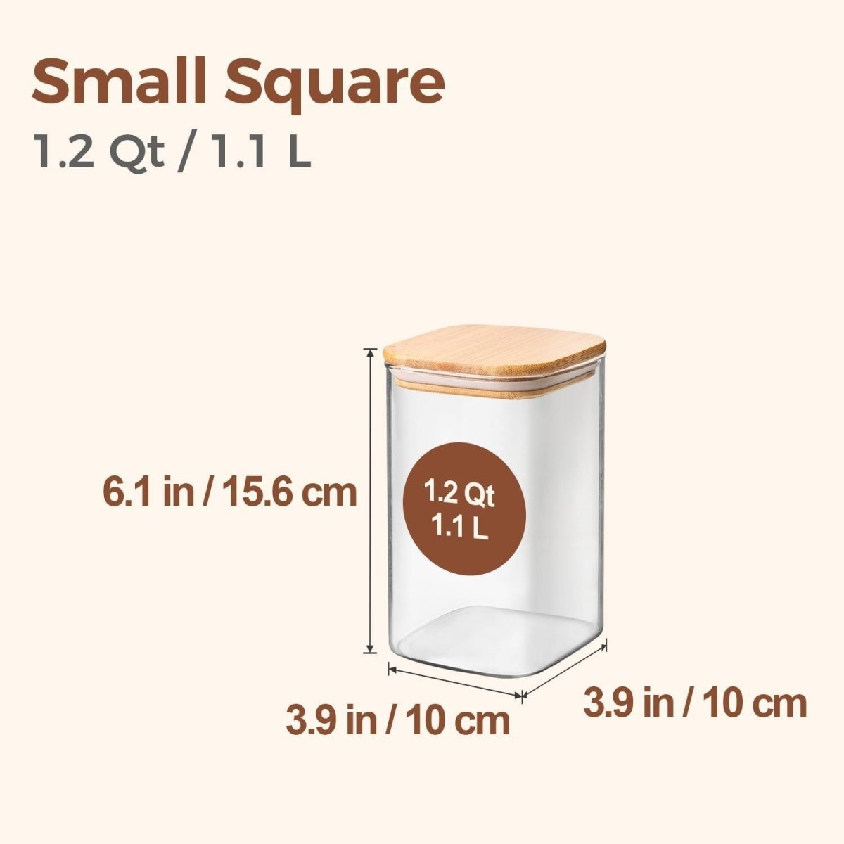 1.2 QT Glass Storage - VitalNest